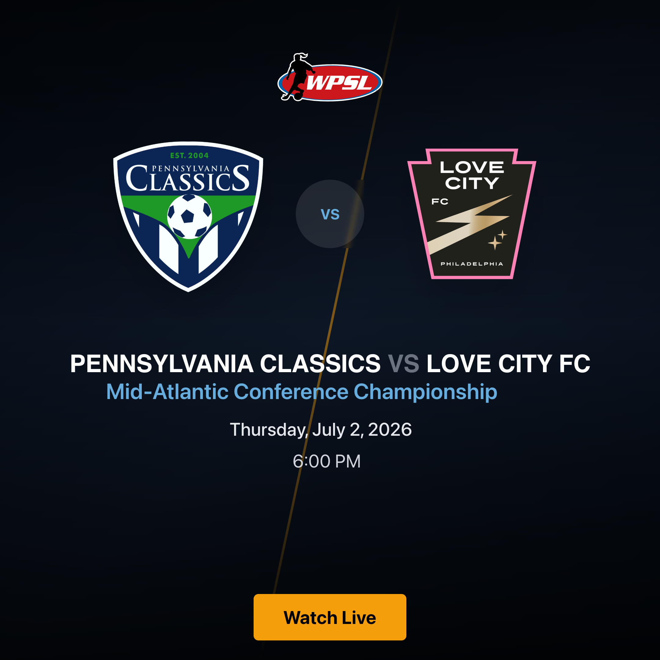 Pennsylvania Classics vs Love City FC