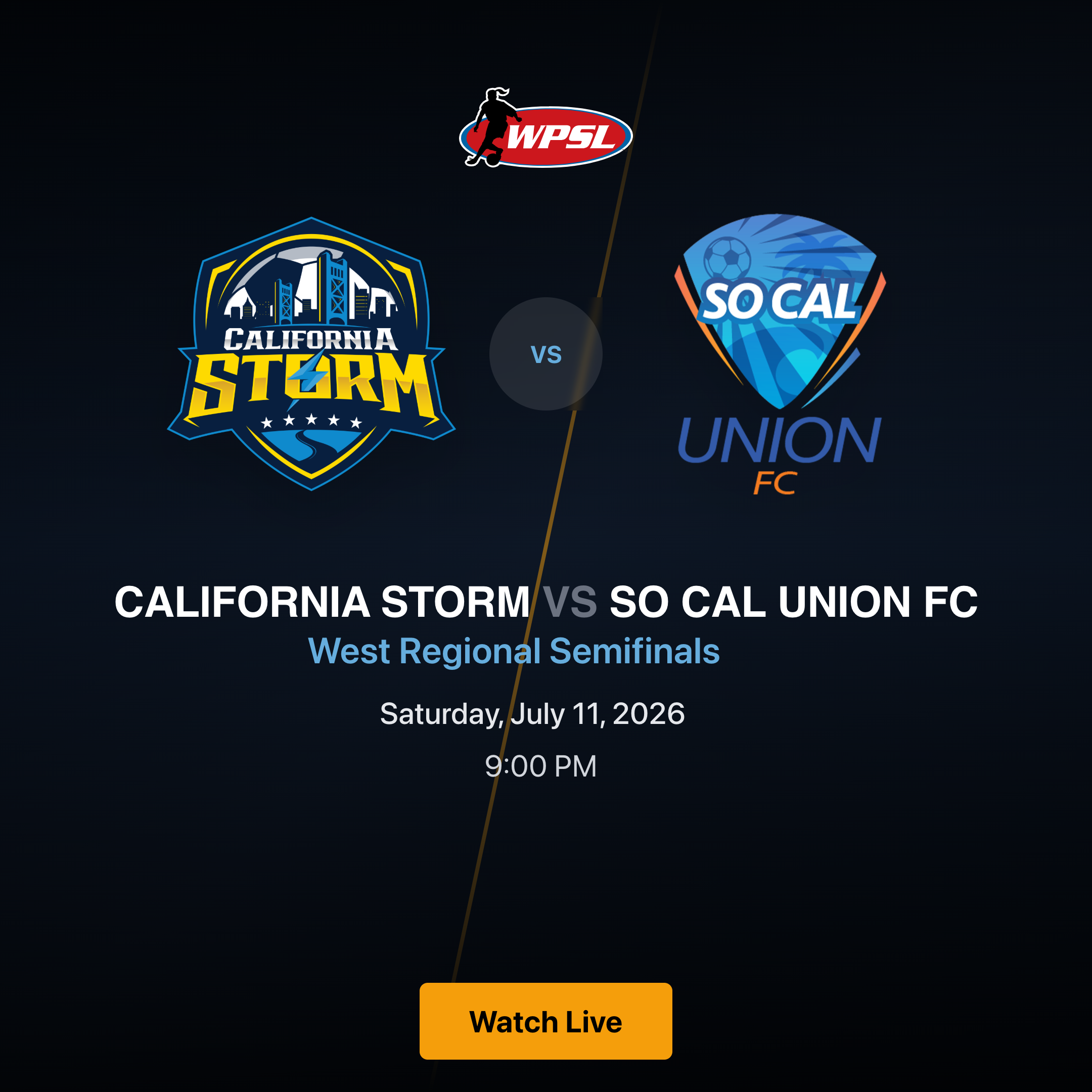 California Storm vs So Cal Union FC