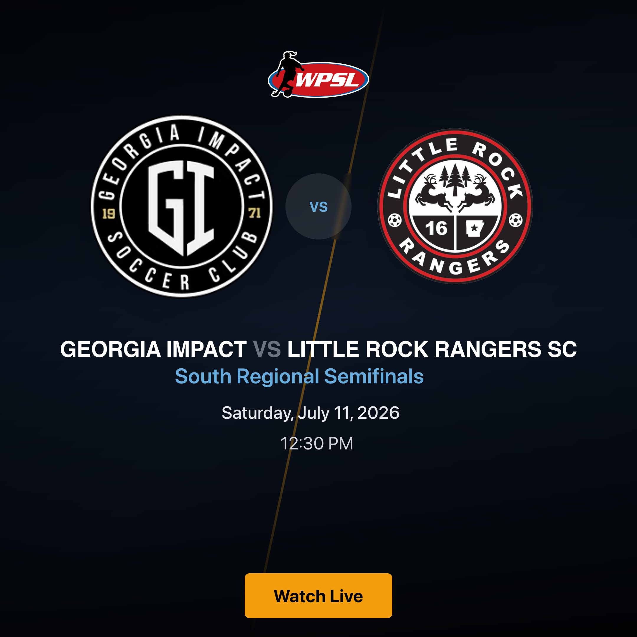 Georgia Impact vs Little Rock Rangers SC