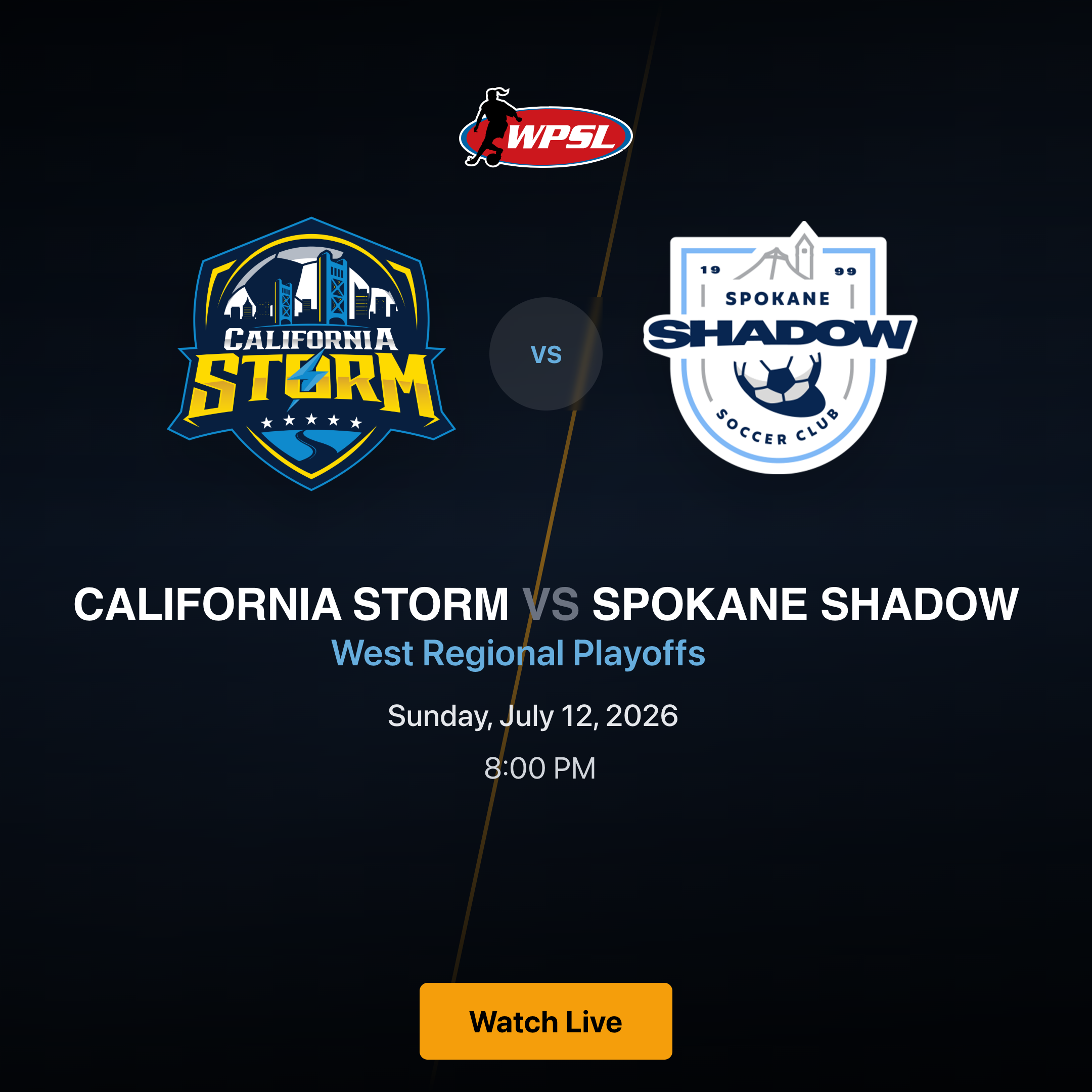 California Storm vs Spokane Shadow