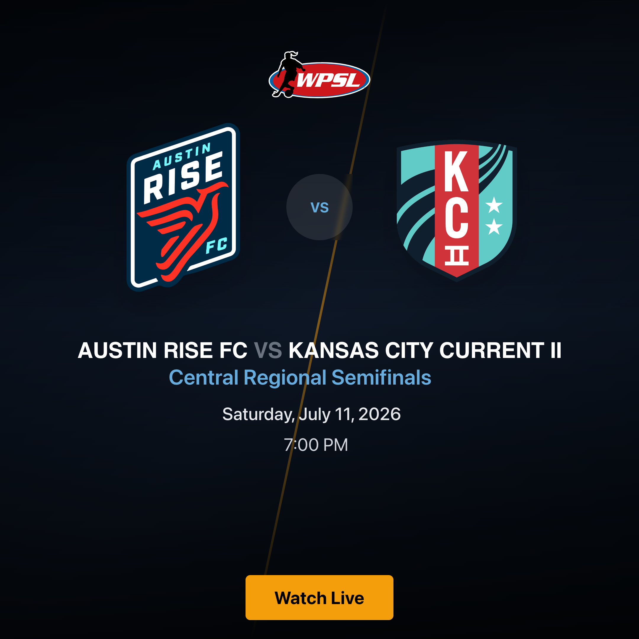 Austin Rise FC vs Kansas City Current II