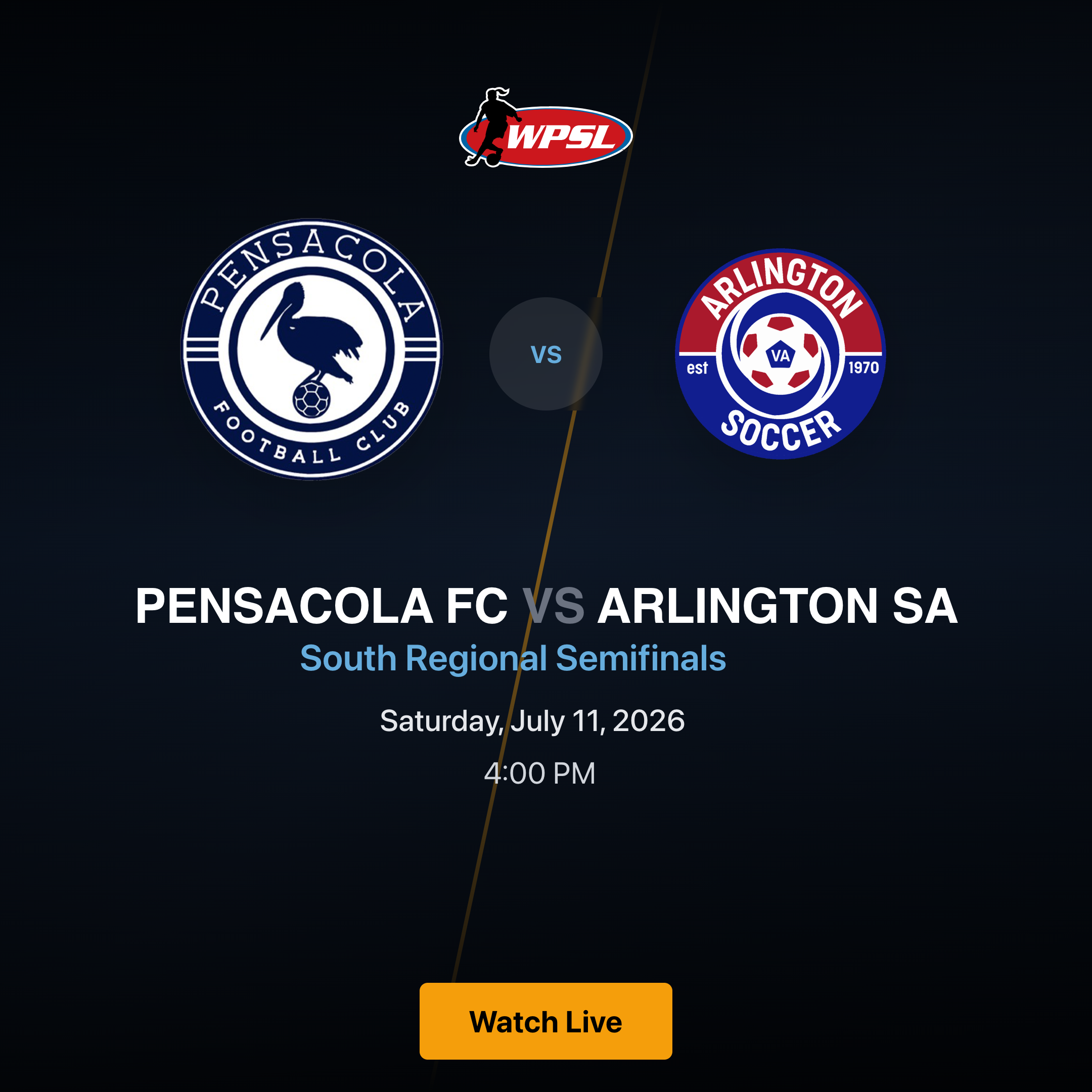 Pensacola FC vs Arlington SA