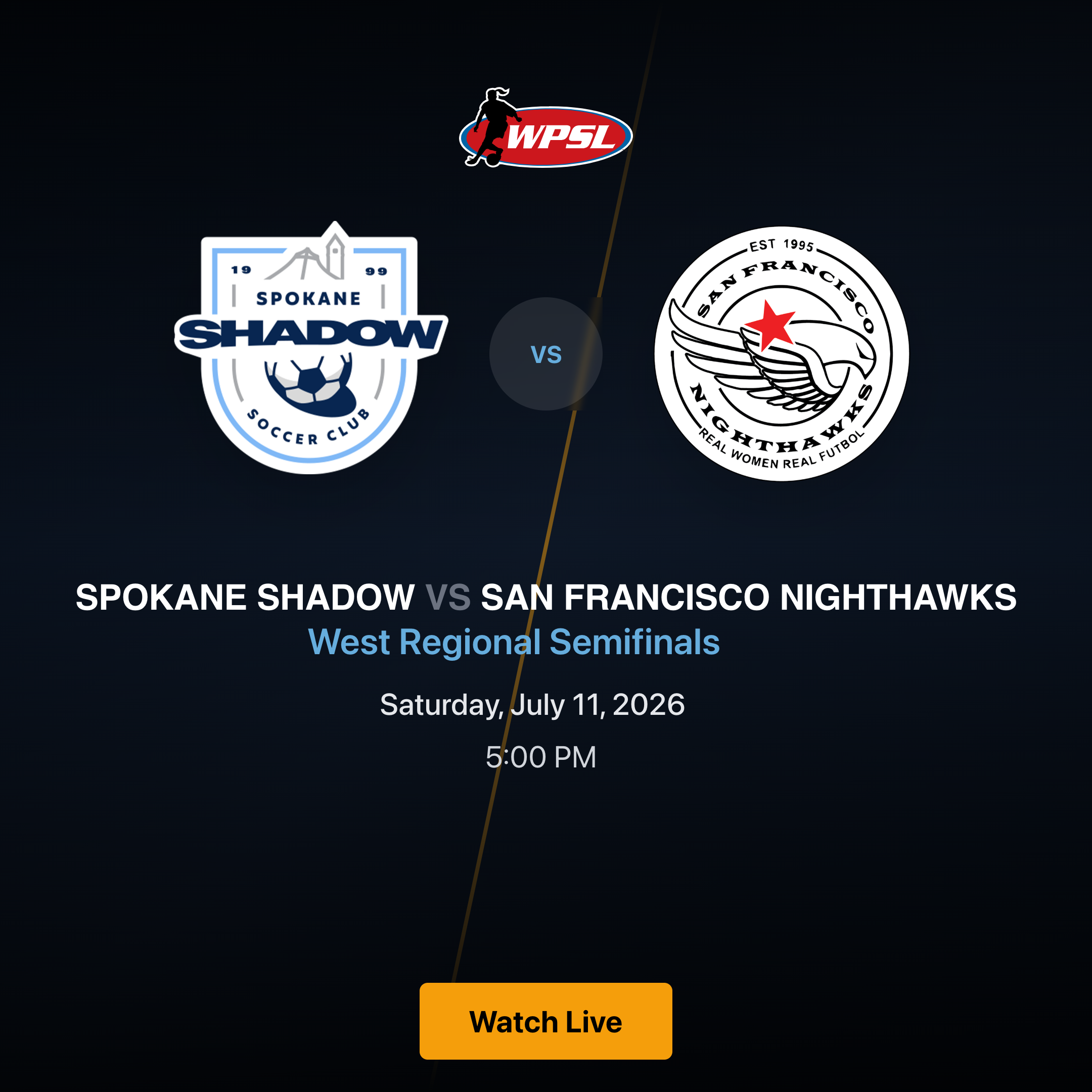 Spokane Shadow vs San Francisco Nighthawks