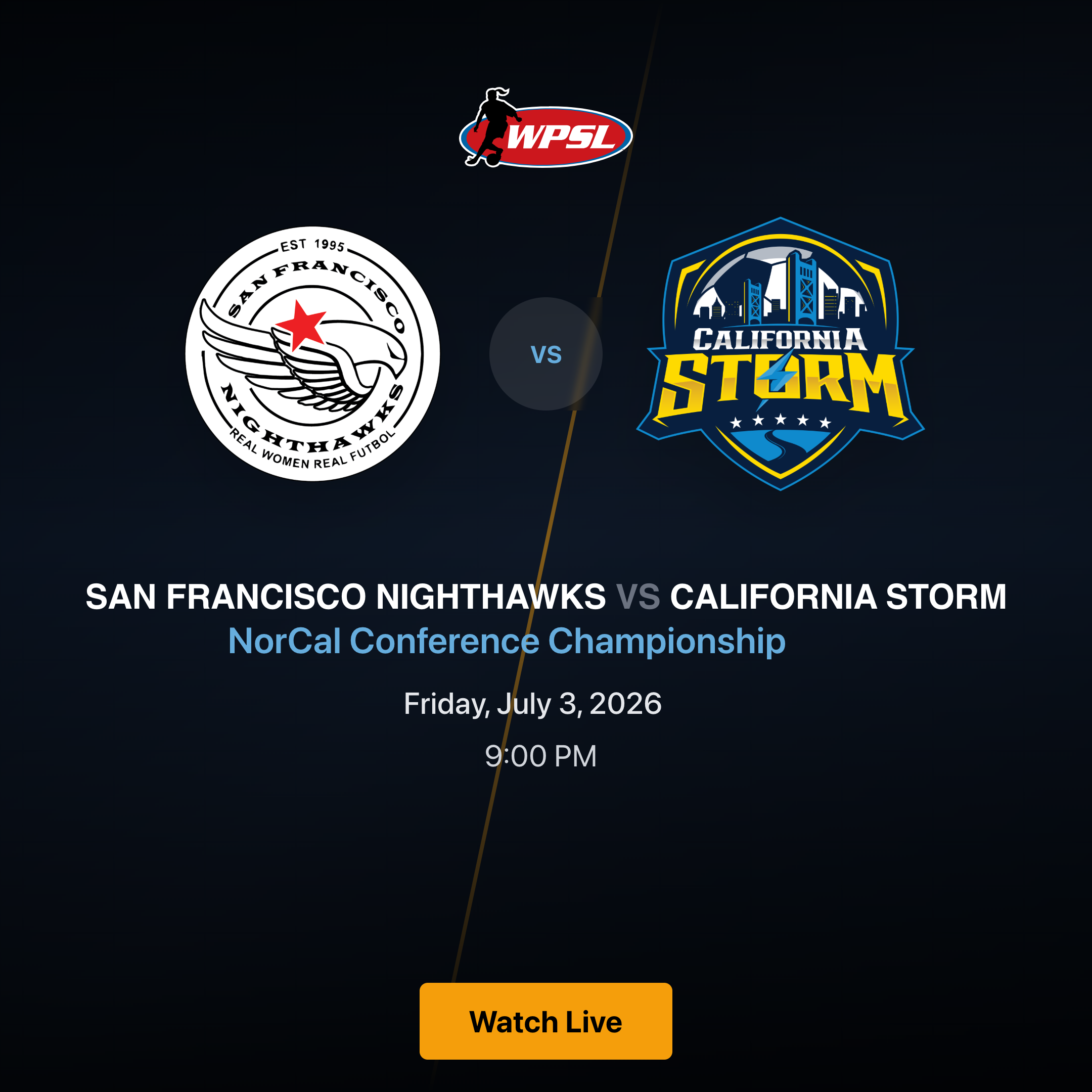 San Francisco Nighthawks vs California Storm