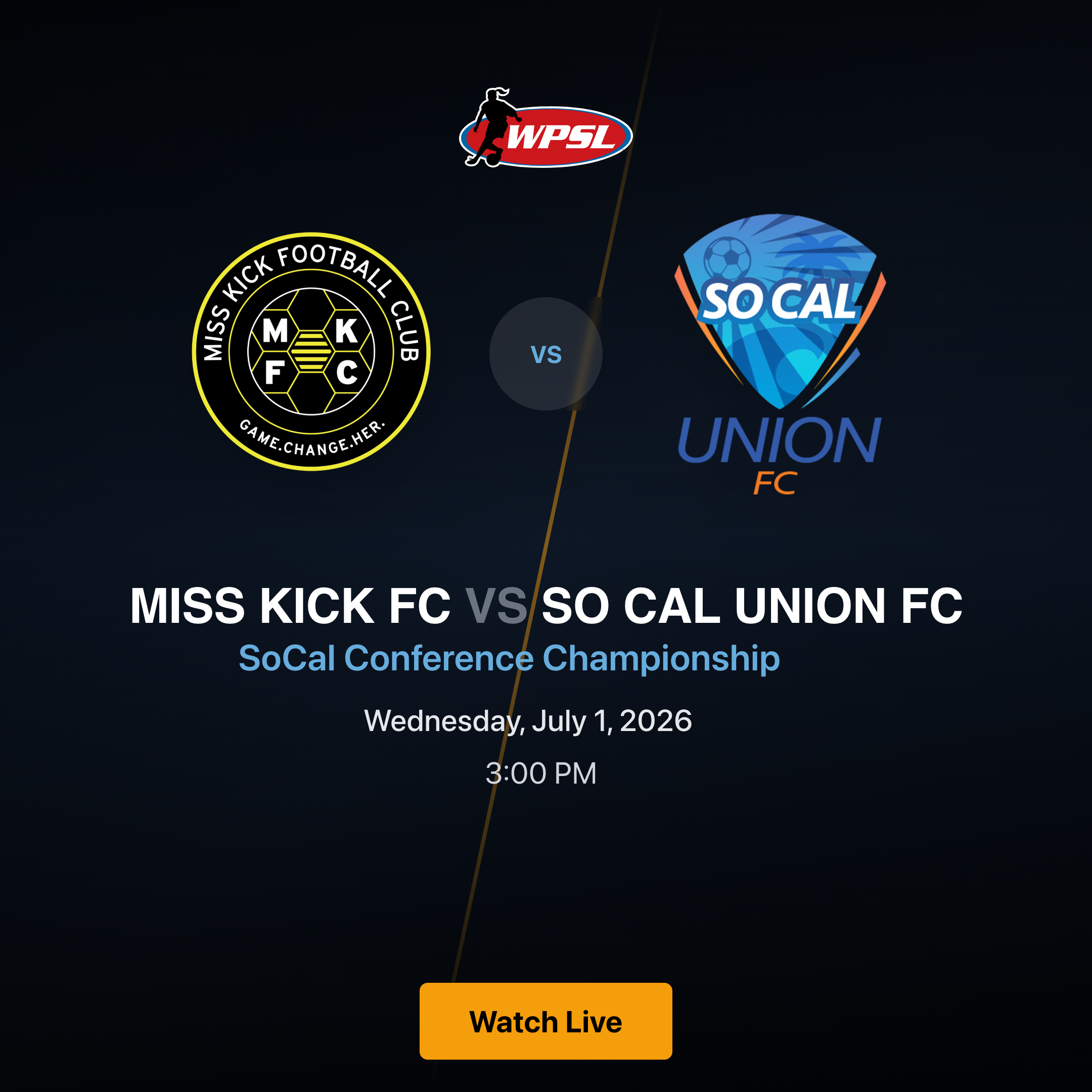 MISS KICK FC vs So Cal Union FC
